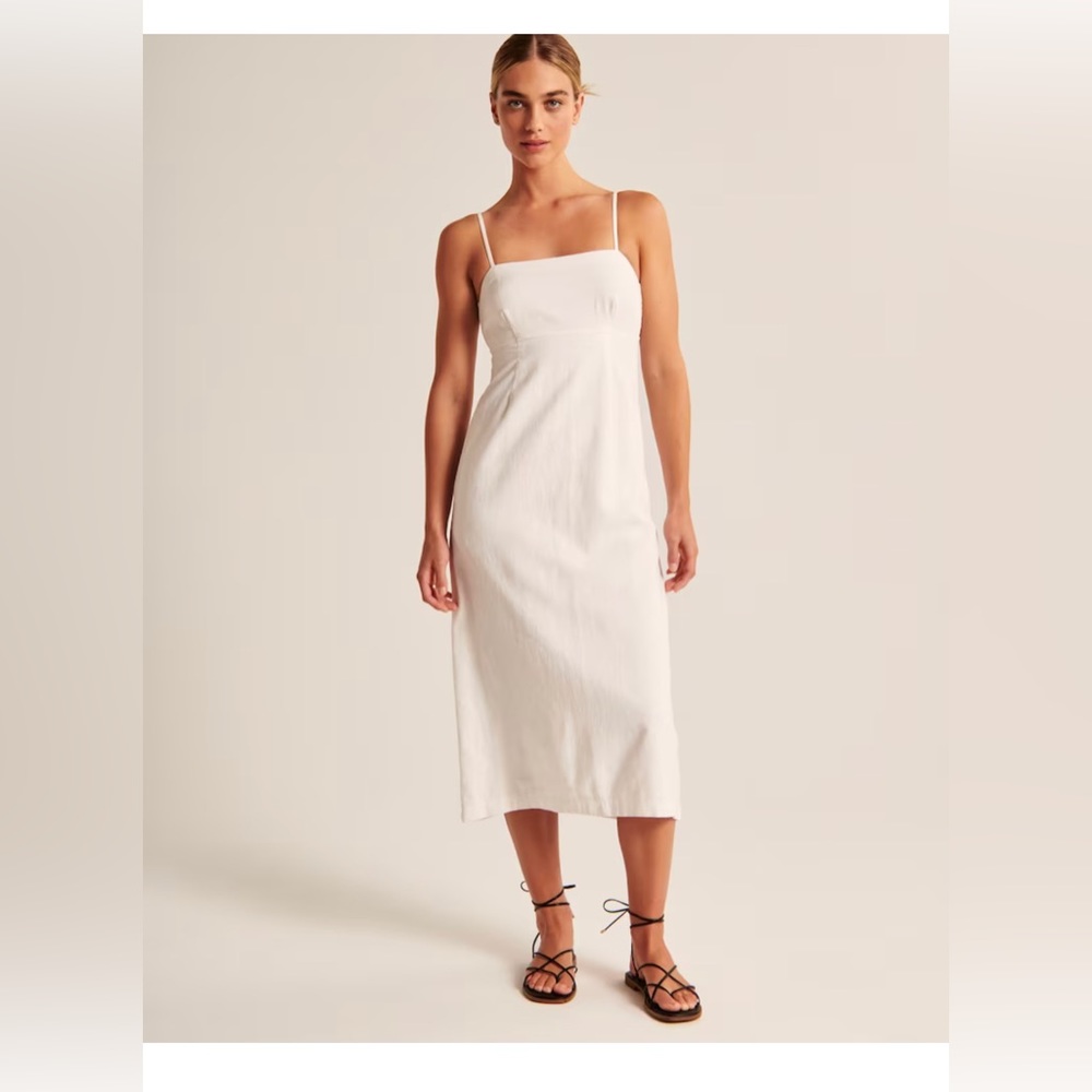 Linen Blend MIDI Dress
